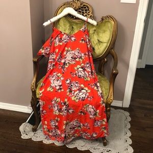 Off the shoulder red dress